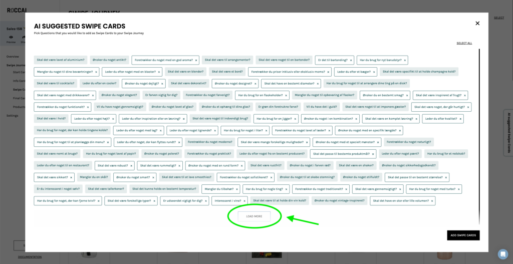 Image showing how to add the AI generated questions