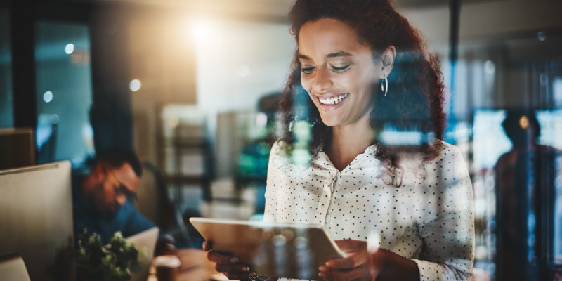 girl finding solutions online possibly with ai product matching
